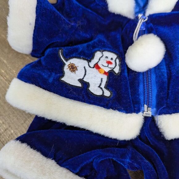 Bear factory Build a bear christmas outfit blue velvet santa suit - Picture 2 of 7